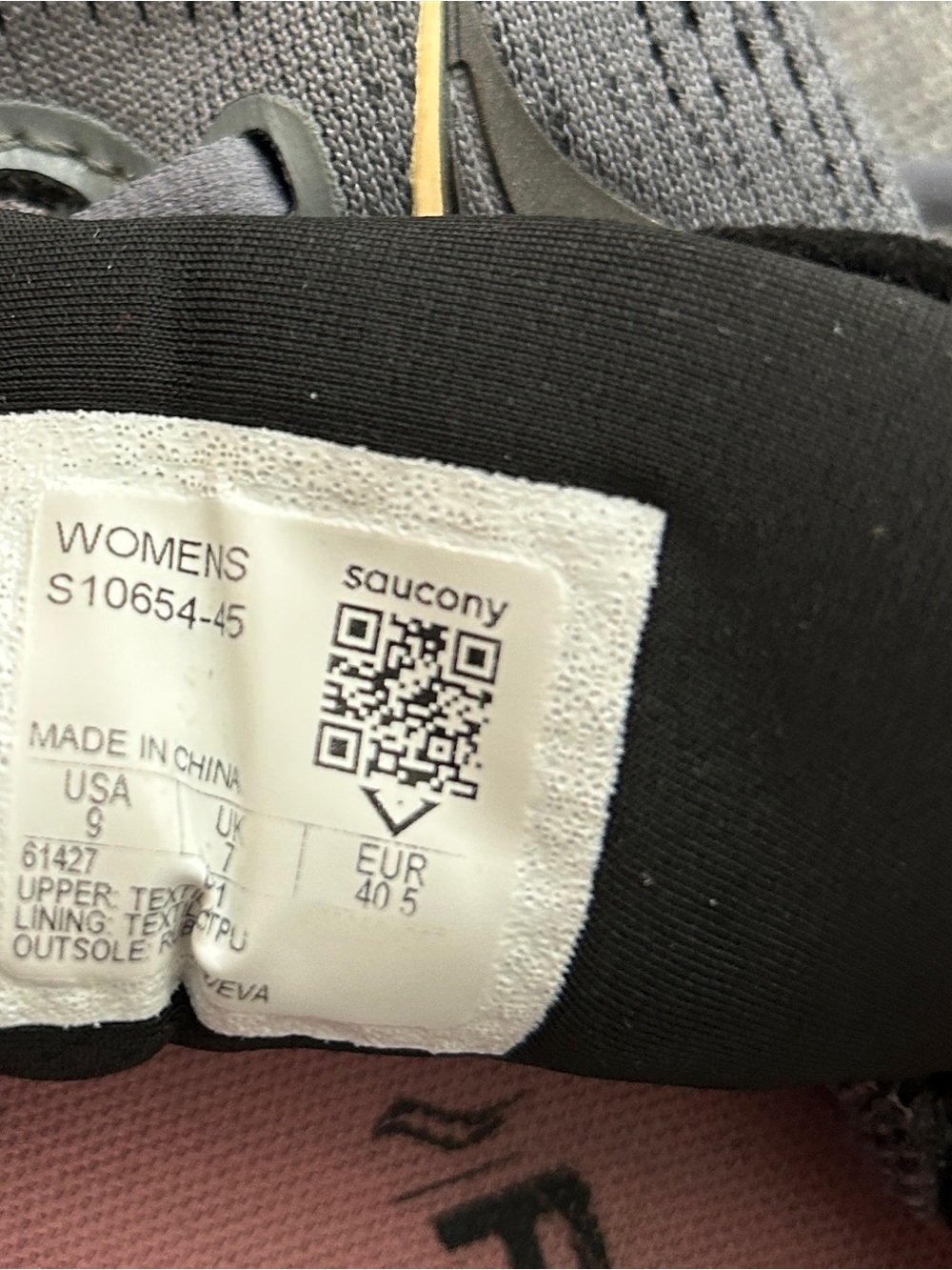 Saucony Women's Gray and Pink Guide Running Shoe with PWRRUN midsole. - Picture 8 of 8